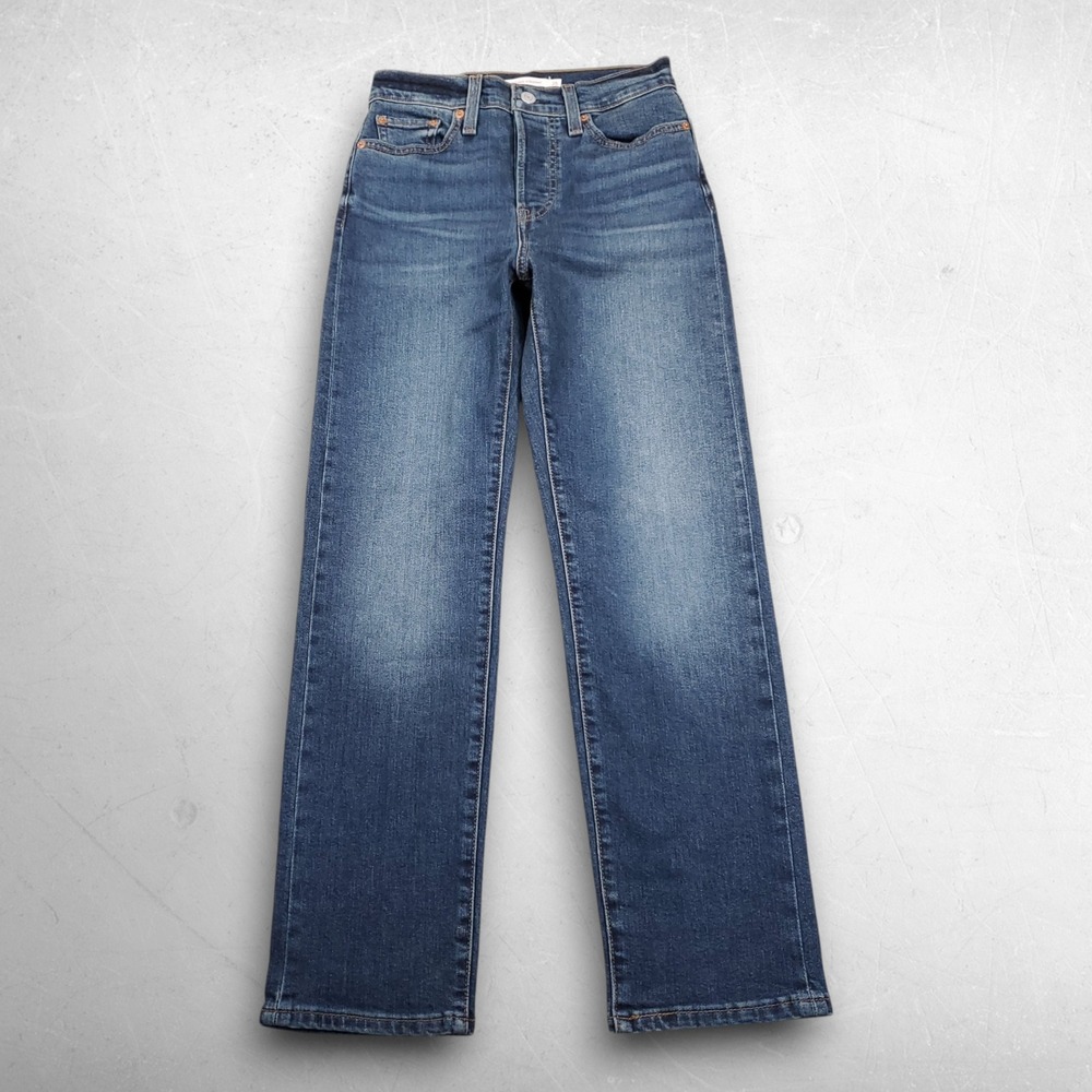 Levi's Wedgie Straight Jeans Women 25 Blue High Rise Denim Casual Streetwear